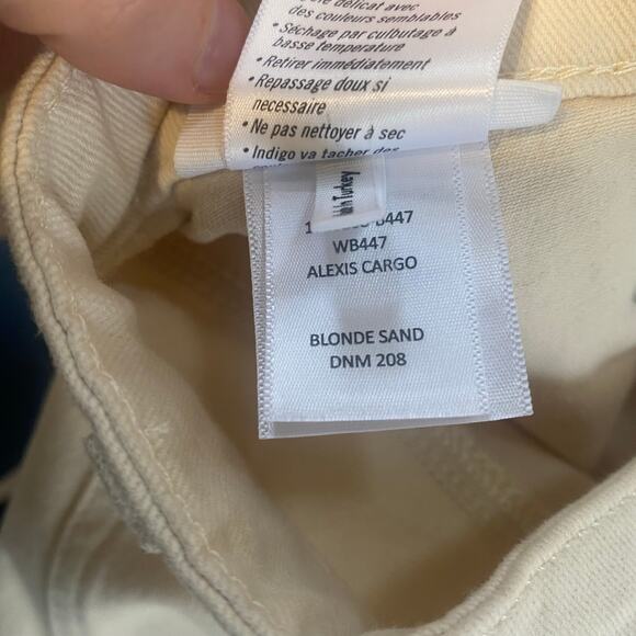 Paige Alexis Cargo Barrel Jeans Womens Size 28 Blonde Sand High Waisted Cream - Picture 6 of 7